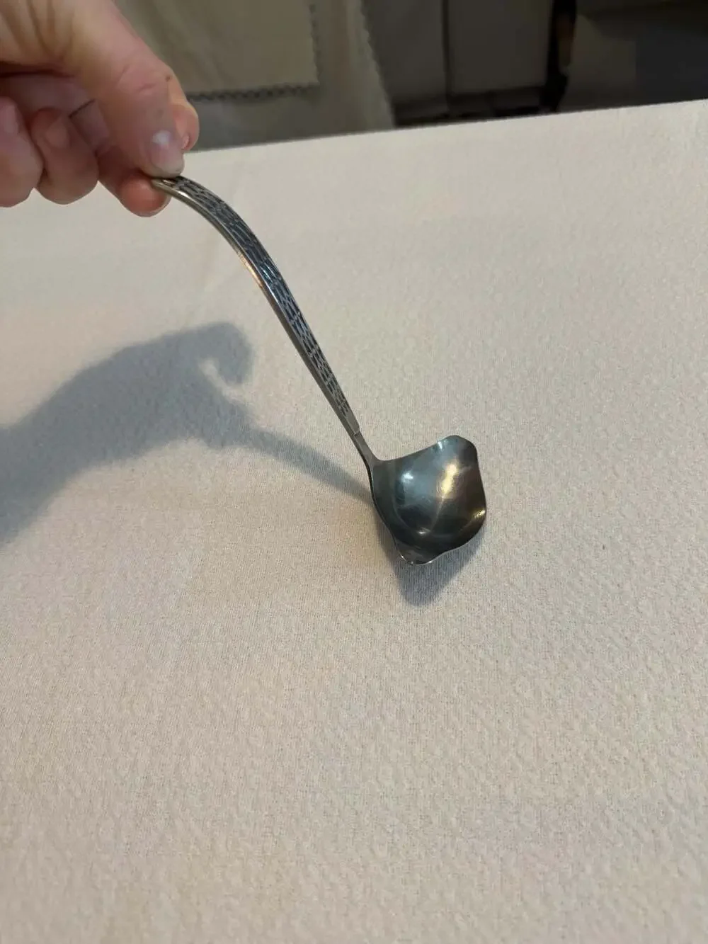 Vintage Stanley Roberts Stainless Japan Gravy Ladle with Diamond Pattern Handle